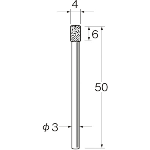 トラスコ中山 リューター 機械研削用軸付電着ダイヤモンド砥石（インターナル研削用）D5340 128-2940  (ご注文単位1袋) 【直送品】