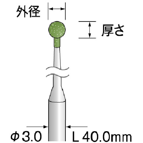 トラスコ中山 ミニモ 研削用ゴム砥石 WA ミディアム #120 φ2　167-4479（ご注文単位1パック）【直送品】