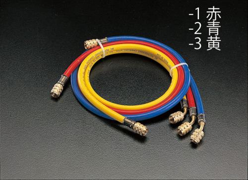 エスコ EA104LM-1 100cm/R404A・R407Cチャージングホース(赤) 1個（ご注文単位1個）【直送品】