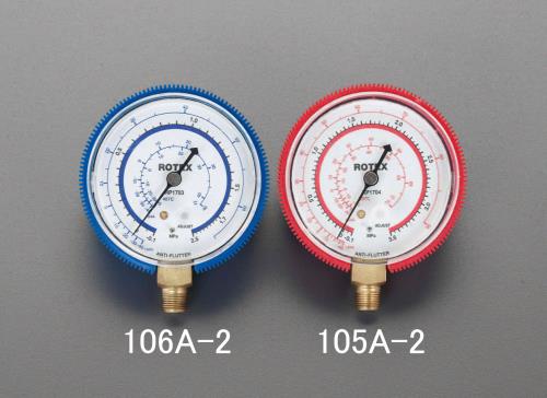 エスコ EA105A-2[R404A・R407C・R134a]φ68mm圧力計 1個（ご注文単位1個）【直送品】