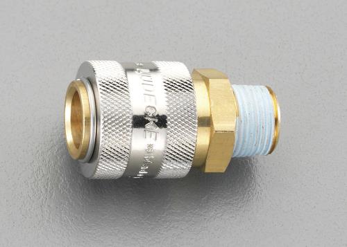 エスコ EA140GA-4 R1/2”雄ねじカップリング(真鍮製/ワンプッシュ) 1個（ご注文単位1個）【直送品】