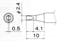 エスコ EA304AG-14 2.4mm交換用こて先 1個（ご注文単位1個）【直送品】