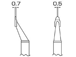 エスコ EA304AH-504 0.7x2.0mm交換用こて先(EA304AH-5用) 1個（ご注文単位1個）【直送品】