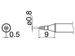 エスコ EA304AL-13 φ0.8mm交換用こて先(EA304AL用) 1個（ご注文単位1個）【直送品】