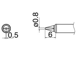 エスコ EA304AL-16 φ0.8mm交換用こて先(EA304AL用) 1個（ご注文単位1個）【直送品】