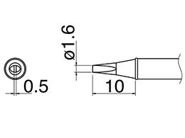 エスコ EA304AL-19 φ1.6mm交換用こて先(EA304AL用) 1個（ご注文単位1個）【直送品】