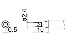 エスコ EA304AL-24 φ2.4mm交換用こて先(EA304AL用) 1個（ご注文単位1個）【直送品】