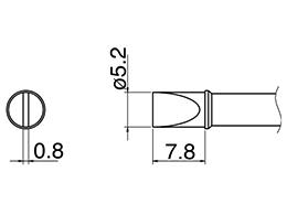 エスコ EA304AL-26 φ5.2mm交換用こて先(EA304AL用) 1個（ご注文単位1個）【直送品】