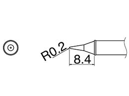 エスコ EA304AL-28 R0.2mm交換用こて先(EA304AL用) 1個（ご注文単位1個）【直送品】