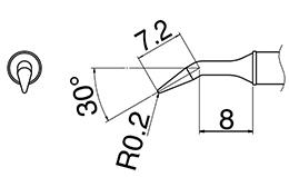 エスコ EA304AL-39 R0.2mm交換用こて先(EA304AL用) 1個（ご注文単位1個）【直送品】