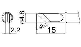 エスコ EA304AL-43 φ4.8mm交換用こて先(EA304AL用) 1個（ご注文単位1個）【直送品】