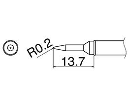 エスコ EA304AL-5 R0.2mm交換用こて先(EA304AL用) 1個（ご注文単位1個）【直送品】