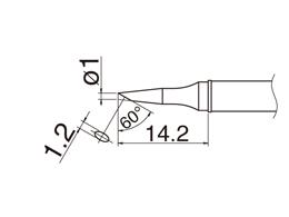 エスコ EA304AL-7 φ1.0mm交換用こて先(EA304AL用) 1個（ご注文単位1個）【直送品】