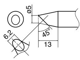 エスコ EA304AM-2 φ0.5mm交換用こて先(EA304AM用) 1個（ご注文単位1個）【直送品】