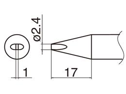 エスコ EA304AM-4 φ2.4mm交換用こて先(EA304AM用) 1個（ご注文単位1個）【直送品】