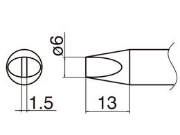 エスコ EA304AM-7 φ6.0mm交換用こて先(EA304AM用) 1個（ご注文単位1個）【直送品】