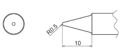 エスコ EA304AP-1 R0.5mm交換用こて先(EA304AP用) 1個（ご注文単位1個）【直送品】