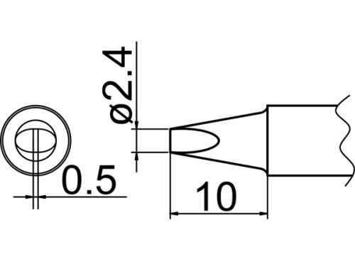 エスコ EA304AP-13 φ2.4mm交換用こて先(EA304AP用) 1個（ご注文単位1個）【直送品】