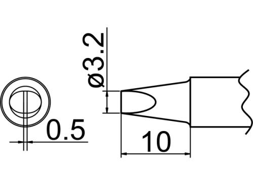 エスコ EA304AP-14 φ3.2mm交換用こて先(EA304AP用) 1個（ご注文単位1個）【直送品】