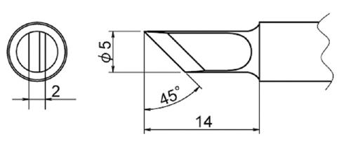 エスコ EA304AP-17 φ5.0mm交換用こて先(EA304AP用) 1個（ご注文単位1個）【直送品】