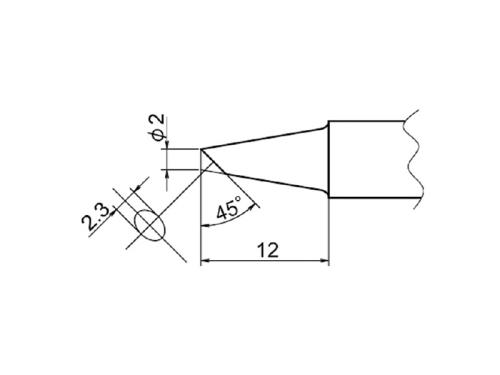 エスコ EA304AP-5 φ2.0mm交換用こて先(EA304AP用) 1個（ご注文単位1個）【直送品】