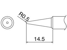 エスコ EA304HD-1 R0.5mmこて先(EA304HD-50B・-50C用) 1個（ご注文単位1個）【直送品】