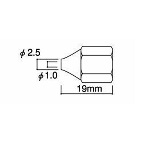 エスコ EA305HF-21[EA305HF-2用]φ1.0x19mm替ノズル 1個（ご注文単位1個）【直送品】