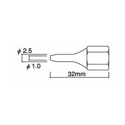 エスコ EA305HF-24[EA305HF-2用]φ1.0x32mm替ノズル 1個（ご注文単位1個）【直送品】