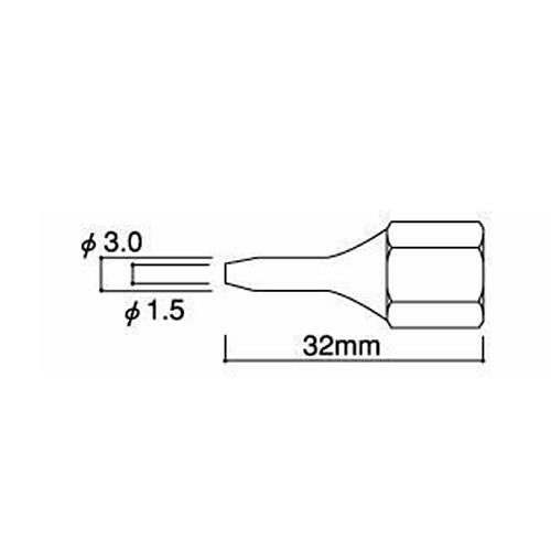 エスコ EA305HF-25[EA305HF-2用]φ1.5x32mm替ノズル 1個（ご注文単位1個）【直送品】