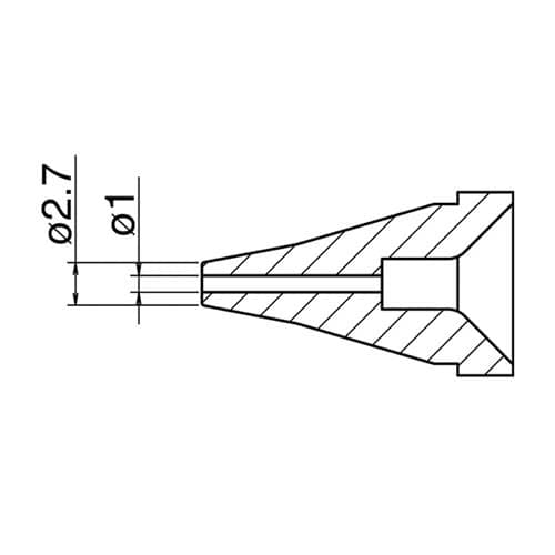 エスコ EA323MA-32 φ1.0/φ2.7mm交換ノズル(EA323MA-2用) 1個（ご注文単位1個）【直送品】