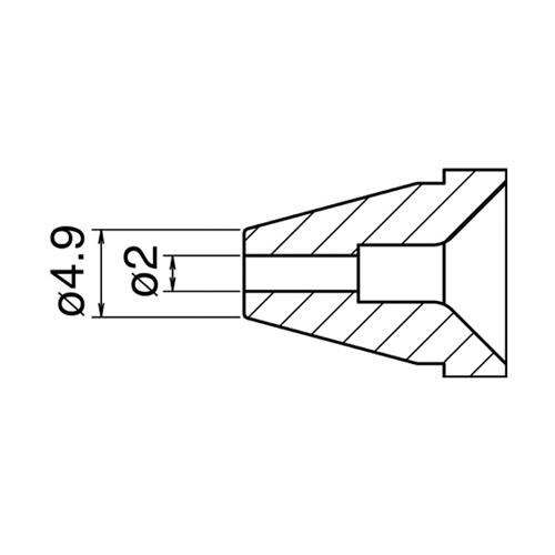 エスコ EA323MA-35 φ2.0/φ4.9mm交換ノズル(EA323MA-2用) 1個（ご注文単位1個）【直送品】