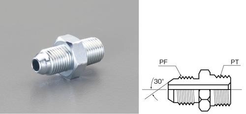 エスコ EA425GB-2 G1/4”xR1/4”ニップル(油圧用) 1個（ご注文単位1個）【直送品】