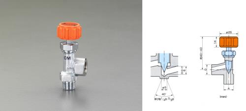 エスコ EA426cm-333 R3/8”xRc3/8”ニードルバルブ(アングル型) 1個（ご注文単位1個）【直送品】