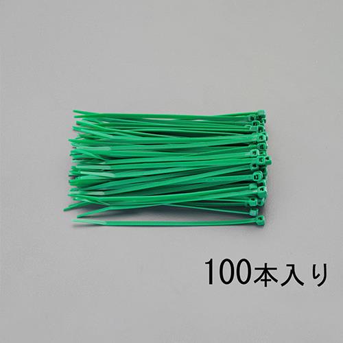 エスコ EA475G-200M 203x2.5mm結束バンド(緑/100本) 1個（ご注文単位1個）【直送品】