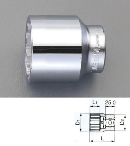 エスコ EA618LL-31 3/4”sqx31mmソケット 1個（ご注文単位1個）【直送品】