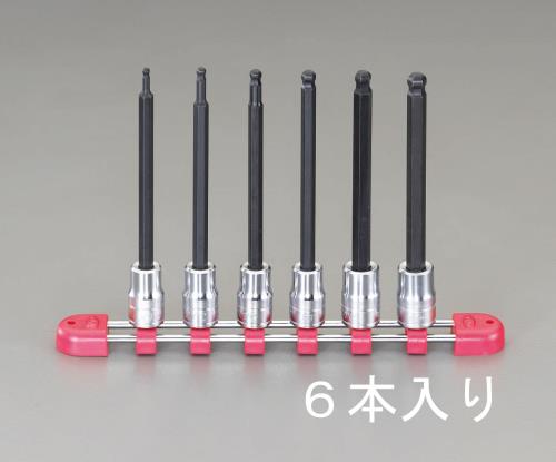 エスコ EA618PV 3/8”DR/3-8mm/6個組［HEX]ビットソケット 1個（ご注文単位1個）【直送品】