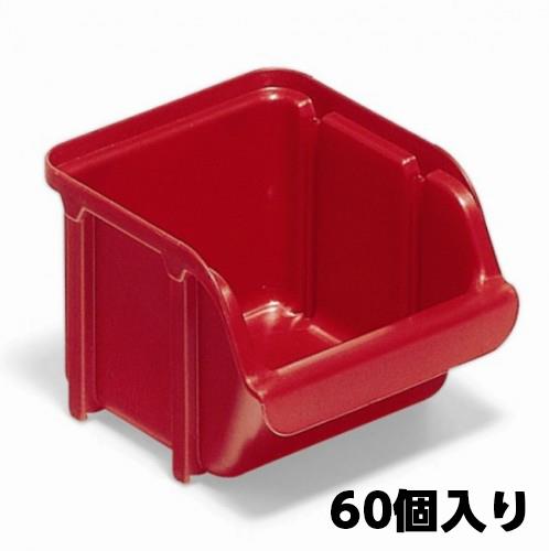 エスコ EA661CJ-6 103x115x74mmパーツトレー(重ね置型・赤/60個) 1個（ご注文単位1個）【直送品】