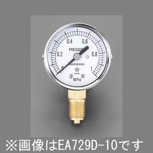 エスコ EA729D-1 G1/4”/50mm/0-0.1MPa圧力計 1個（ご注文単位1個）【直送品】