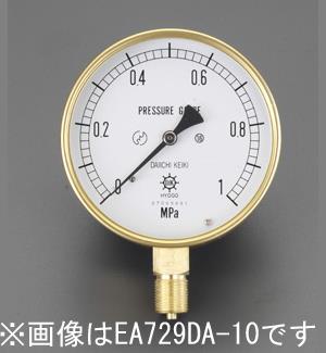 エスコ EA729DA-0 G3/8”/75mm/-0.1-0MPa圧力計 1個（ご注文単位1個）【直送品】