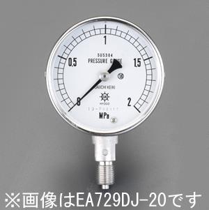 エスコ EA729DK-30 G1/4”/75mm/0-3.0MPa圧力計(ステンレス製) 1個（ご注文単位1個）【直送品】