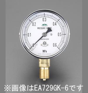 エスコ EA729GK-10 60mm/0-1.0MPa圧力計(耐脈動圧形) 1個（ご注文単位1個）【直送品】