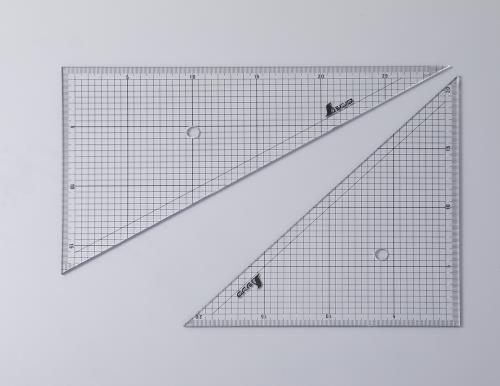 エスコ EA736B-11 20cm・25cm三定方眼定規セット(2枚組) 1個（ご注文単位1個）【直送品】