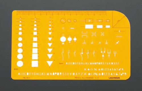 エスコ EA736MA-42A 電気記号定規 1個（ご注文単位1個）【直送品】