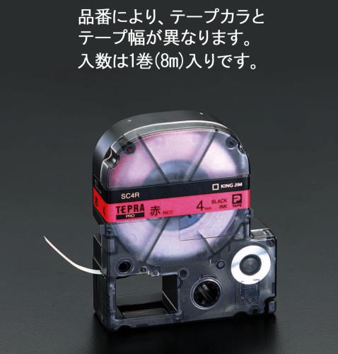 エスコ EA761DK-181 18mmテープカセット(赤) 1個（ご注文単位1個）【直送品】