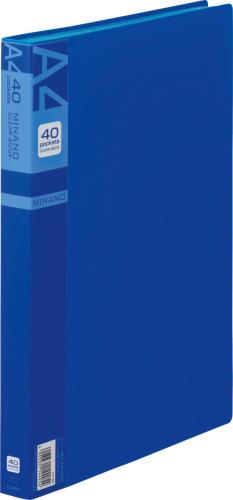 エスコ EA762CC-72 A4/S型クリアーブック(40枚/青) 1個（ご注文単位1個）【直送品】