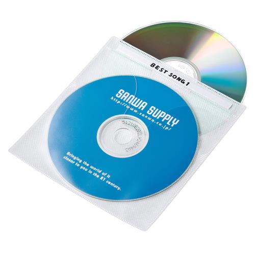 エスコ EA762EE-103 CD/DVD用不織布ケース(100枚収納/白) 1個（ご注文単位1個）【直送品】