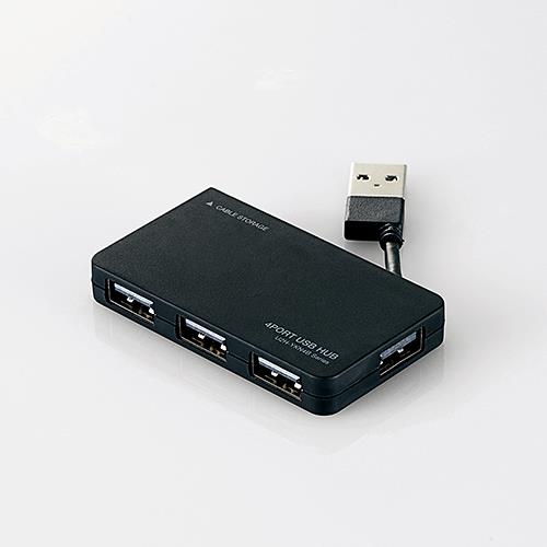 エスコ EA764AD-21A[4ポート]USB2.0ハブ(ブラック) 1個（ご注文単位1個）【直送品】