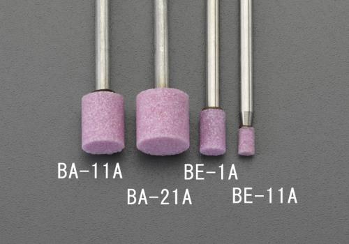 エスコ EA819BA-11A 8x10mm/3mm軸軸付砥石(赤) 1個（ご注文単位1個）【直送品】