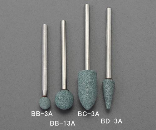 エスコ EA819BB-13A φ10mm/3mm軸軸付砥石(丸/緑) 1個（ご注文単位1個）【直送品】