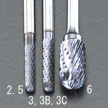 エスコ EA819PG-3 3x13mm/3mm軸［Coated]超硬バー 1個（ご注文単位1個）【直送品】